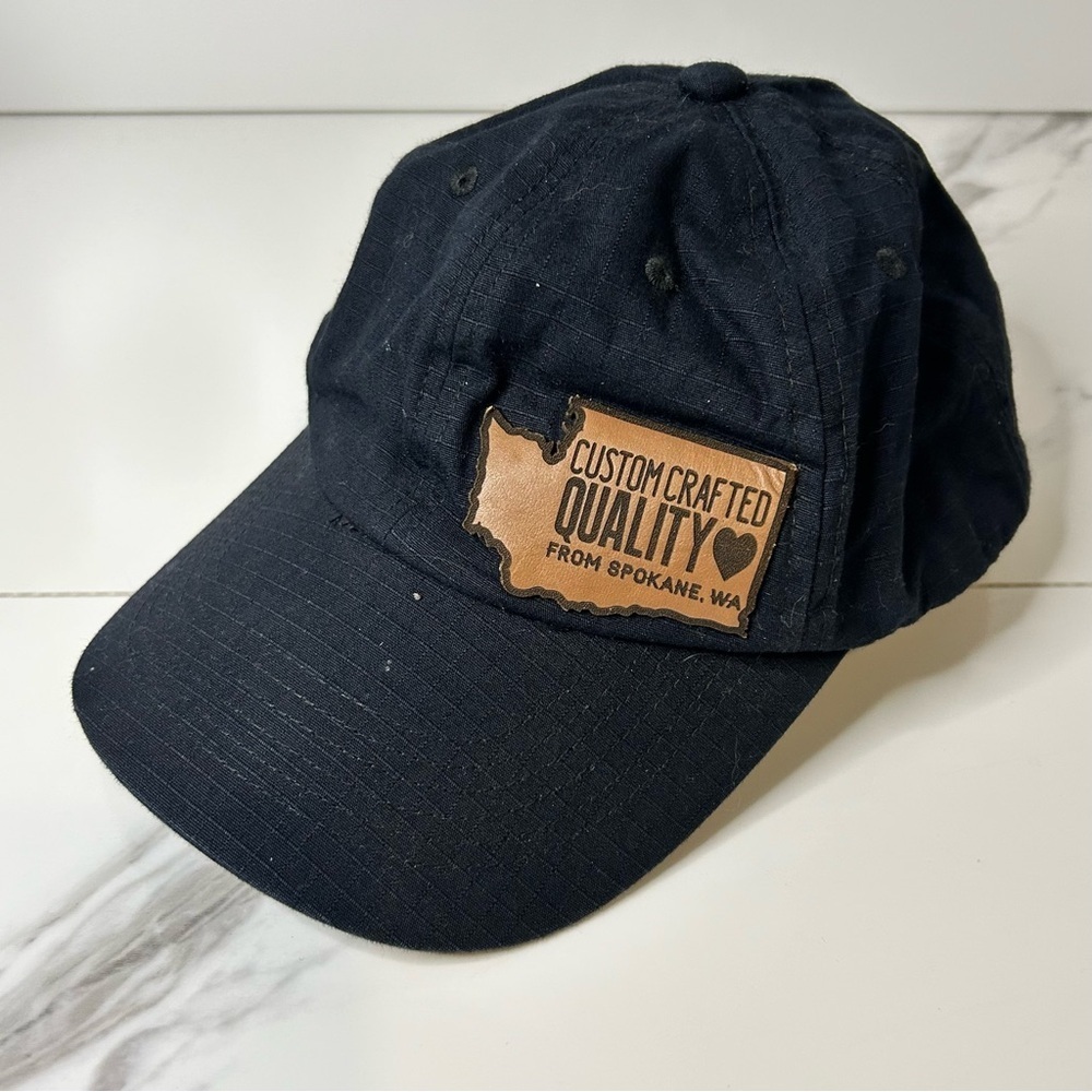 Spokane Washington Port Authority Black Hat with Brown Patch